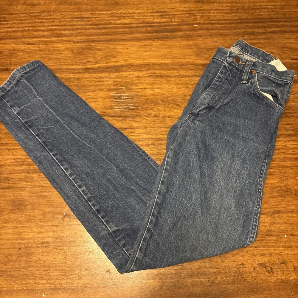 Vintage Wrangler Mens‎ Blue Denim Jeans 28 X 34 Made in USA Cotton Cowboy Cut